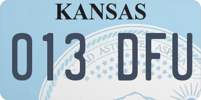 KS license plate 013DFU
