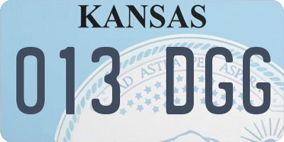 KS license plate 013DGG