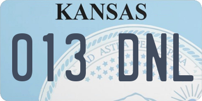KS license plate 013DNL