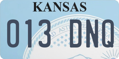 KS license plate 013DNQ