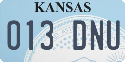 KS license plate 013DNU