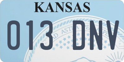 KS license plate 013DNV