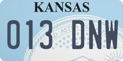 KS license plate 013DNW