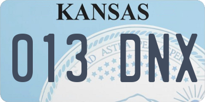 KS license plate 013DNX