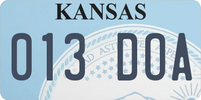 KS license plate 013DOA