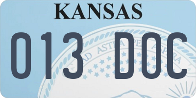 KS license plate 013DOC