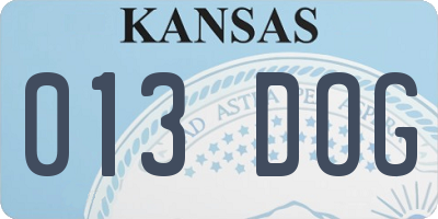 KS license plate 013DOG