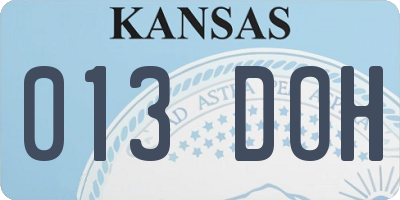 KS license plate 013DOH
