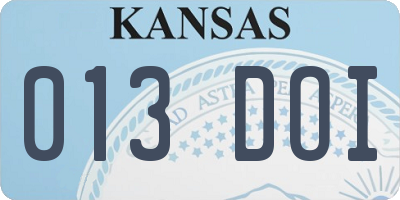 KS license plate 013DOI