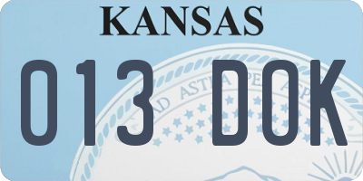 KS license plate 013DOK