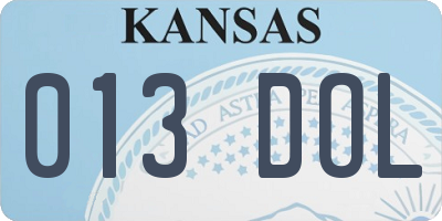 KS license plate 013DOL