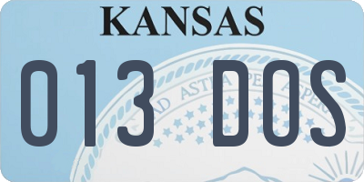 KS license plate 013DOS