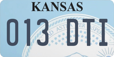 KS license plate 013DTI