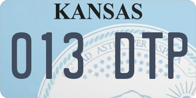 KS license plate 013DTP