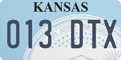 KS license plate 013DTX