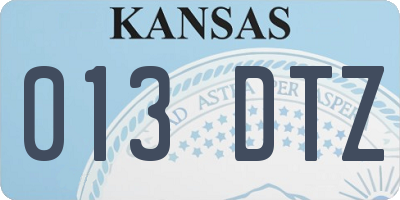 KS license plate 013DTZ