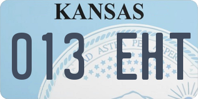 KS license plate 013EHT