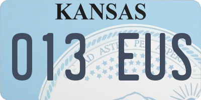 KS license plate 013EUS