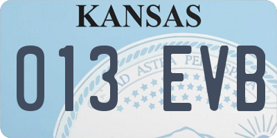 KS license plate 013EVB