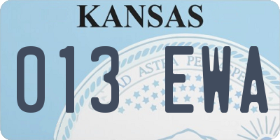 KS license plate 013EWA