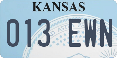 KS license plate 013EWN