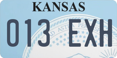KS license plate 013EXH