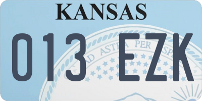 KS license plate 013EZK
