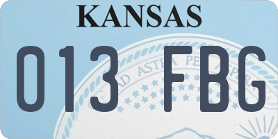 KS license plate 013FBG