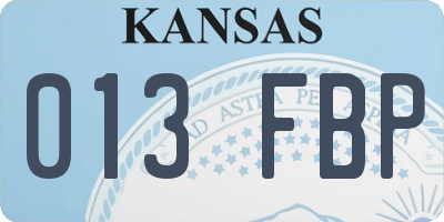 KS license plate 013FBP