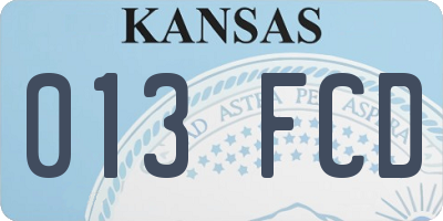 KS license plate 013FCD