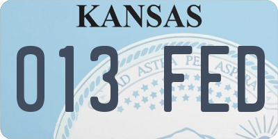 KS license plate 013FED