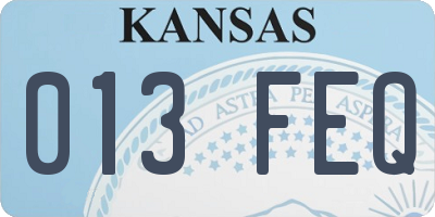 KS license plate 013FEQ
