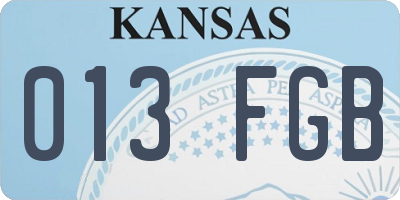 KS license plate 013FGB