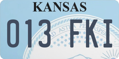 KS license plate 013FKI