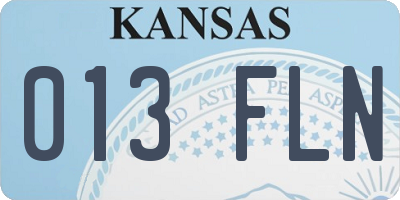KS license plate 013FLN