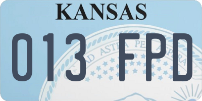 KS license plate 013FPD