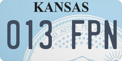 KS license plate 013FPN