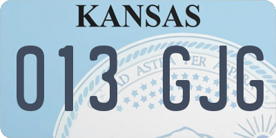 KS license plate 013GJG