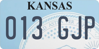 KS license plate 013GJP