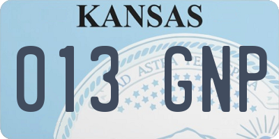 KS license plate 013GNP