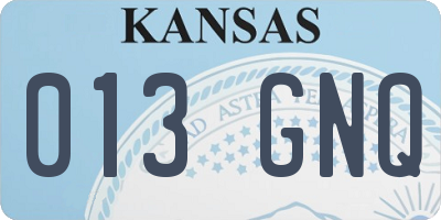 KS license plate 013GNQ