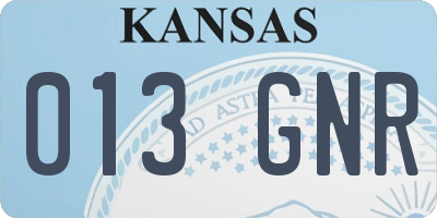 KS license plate 013GNR