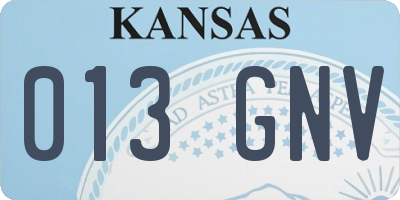 KS license plate 013GNV