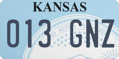 KS license plate 013GNZ