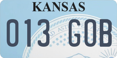 KS license plate 013GOB