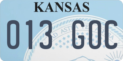 KS license plate 013GOC