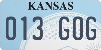 KS license plate 013GOG