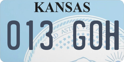KS license plate 013GOH