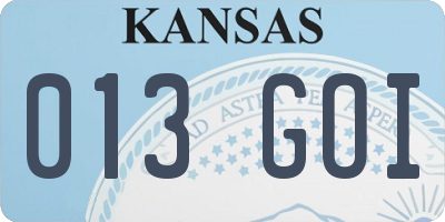 KS license plate 013GOI