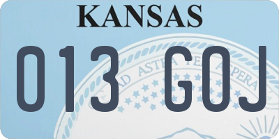 KS license plate 013GOJ